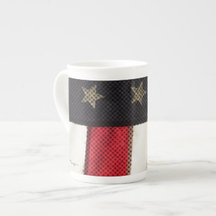 Patriotic American Flag Photo Art USA Unique Bone China Mug