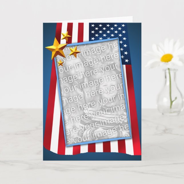 Patriotic American Flag Photo Card (Small Plant)