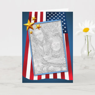 Patriotic American Flag Photo Card