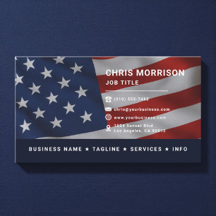 Patriotic American Flag Professional Business Card