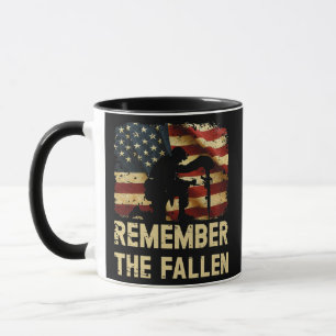 Patriotic American Flag Remember Fallen Memorial Mug