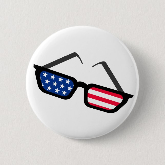Patriotic American Flag Retro Sunglasses 6 Cm Round Badge (Front)
