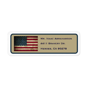 Patriotic American Flag Return Address Label