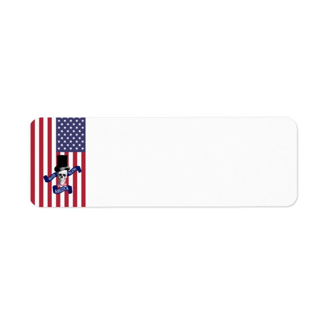 Patriotic American flag Return Address Label (Front)