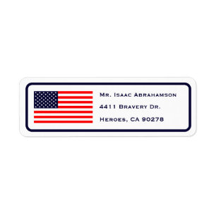 Patriotic American Flag Return Address Label