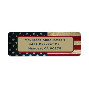 Patriotic American Flag Return Address Label