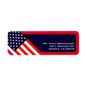 Patriotic American Flag Return Address Label