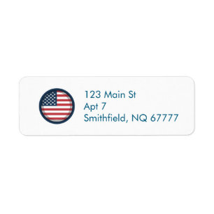 Patriotic American Flag  Return Address Label