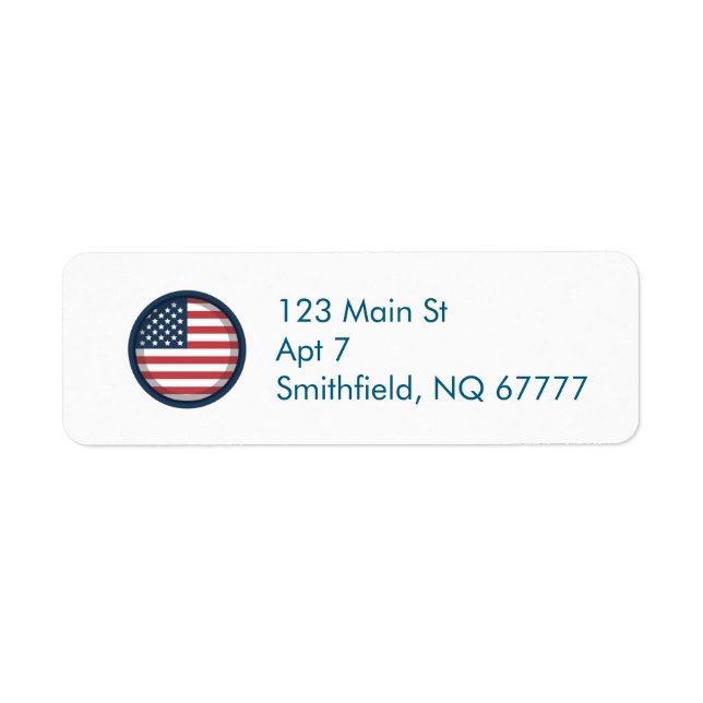 Patriotic American Flag  Return Address Label (Front)