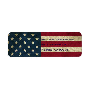 Patriotic American Flag Return Address Label