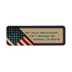 Patriotic American Flag Return Address Label