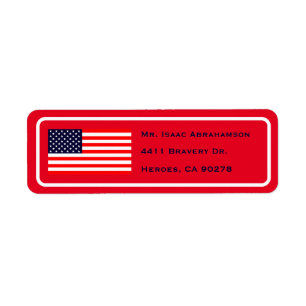 Patriotic American Flag Return Address Label