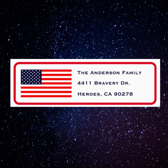 Patriotic American Flag Return Address Label (Creator Uploaded)