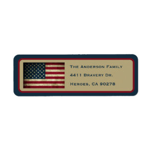 Patriotic American Flag Return Address Label