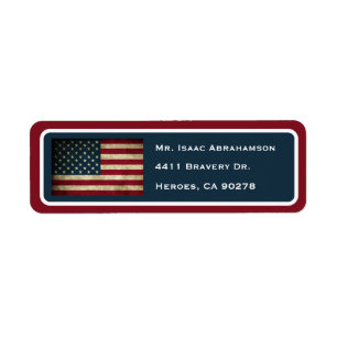 Patriotic American Flag Return Address Label