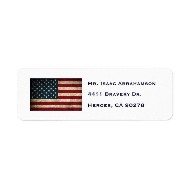 Patriotic American Flag Return Address Label (Front)