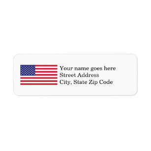 Patriotic American Flag Return Address Label