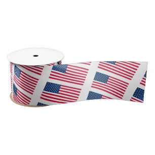 Patriotic American Flag Ribbon Satin Ribbon