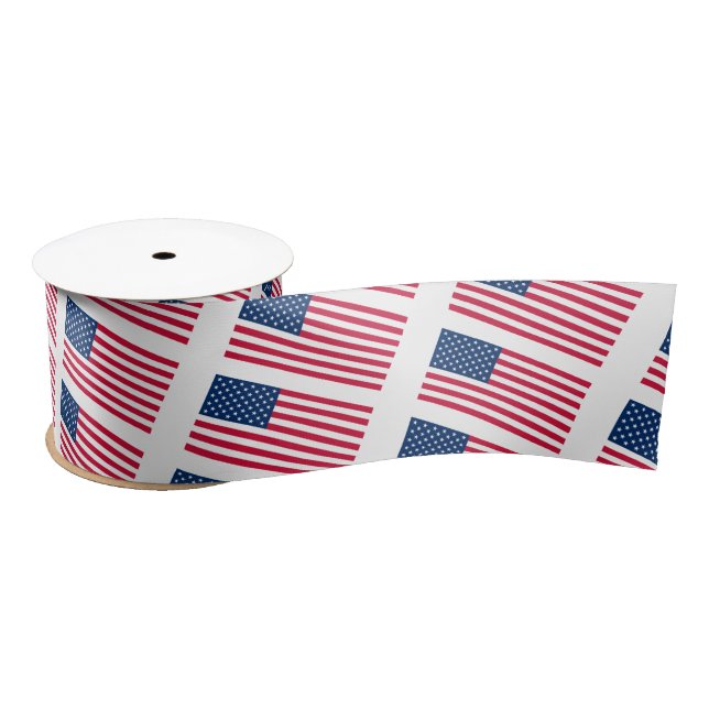 Patriotic American Flag Ribbon Satin Ribbon (Spool)