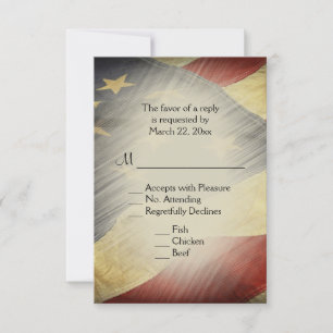 Patriotic American Flag RSVP with Menu Choices