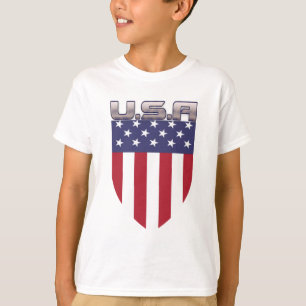 Patriotic American Flag Shield T-Shirt