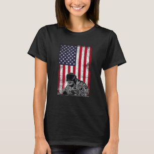Patriotic American Flag Skull Welder Fun Welding T T-Shirt