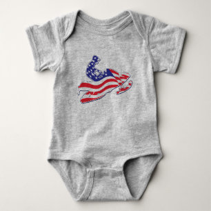 Patriotic American Flag Snowmobile Baby Bodysuit