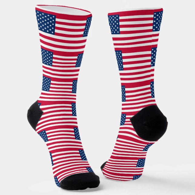 Patriotic American Flag Socks (Angled)