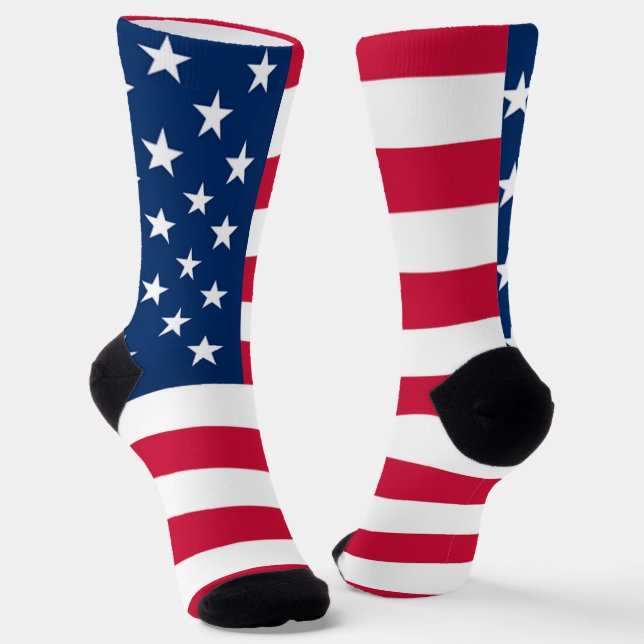 Patriotic American Flag Socks USA (Angled)