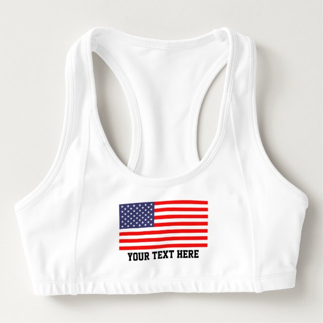Patriotic American flag sports bra for team USA (Front)