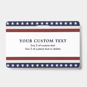 Patriotic American Flag Stars and Stripes Custom ID Badge