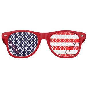 Patriotic American Flag Stars and Stripes Retro Sunglasses