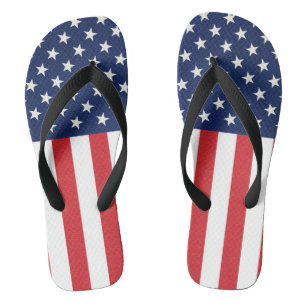 Patriotic American Flag Stars and Stripes Thongs