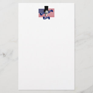 Patriotic American flag Stationery