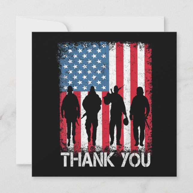 Patriotic American Flag Thank You (Front)
