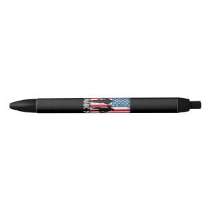 Patriotic American Flag Thank You Black Ink Pen