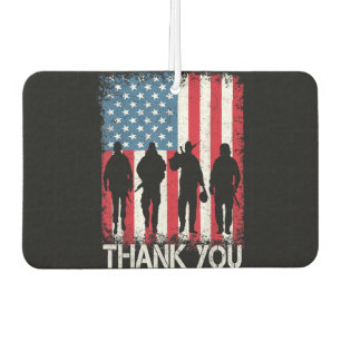 Patriotic American Flag Thank You Car Air Freshener