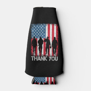 Patriotic American Flag Thank You For Bottle Cooler
