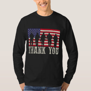 Patriotic American Flag Thank You For Men Women Ki T-Shirt