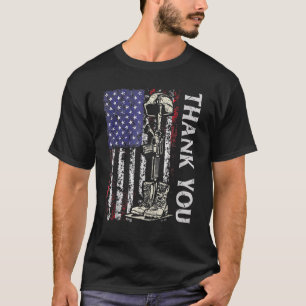 Patriotic American Flag Thank You For Men Women Ki T-Shirt