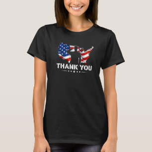 Patriotic American Flag Thank You For Your Service T-Shirt