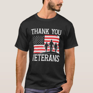 Patriotic American Flag Thank You Veterans Day Vet T-Shirt