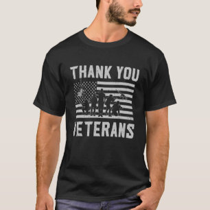Patriotic American Flag Thank You Veterans For Men T-Shirt