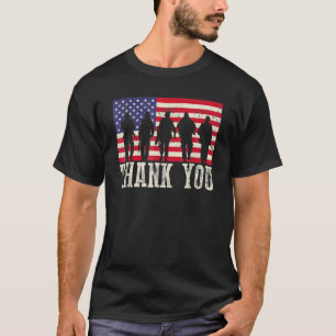 Patriotic American Flag Thank You Veterans For Men T-Shirt