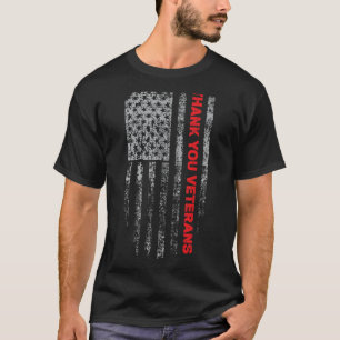 Patriotic American Flag Thank You Veterans For Men T-Shirt