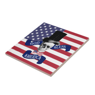Patriotic American flag Tile