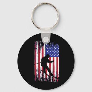 Patriotic American Flag Unique Novelty Gift Snow S Key Ring
