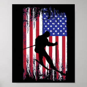 Patriotic American Flag Unique Novelty Gift Snow S Poster
