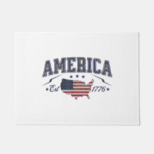 Patriotic American Flag USA Est 1776 4th of July A Doormat