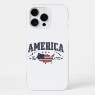 Patriotic American Flag USA Est 1776 4th of July A iPhone 16 Pro Max Case